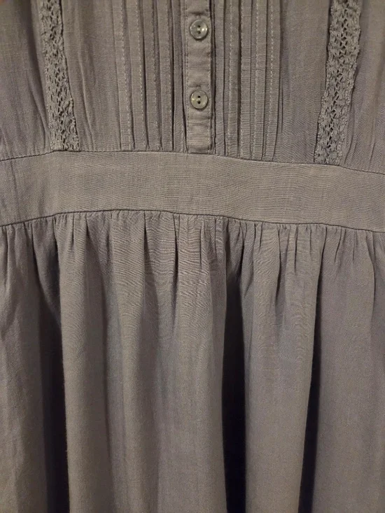 Baltic Born blue midi dress XS puff sleeves tiered pleats cottage core prairie - Picture 8 of 16